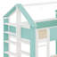 Lit superposé House avec tiroirs de rangement, tablettes et bande lumineuse, design moderne-438578894-438960154