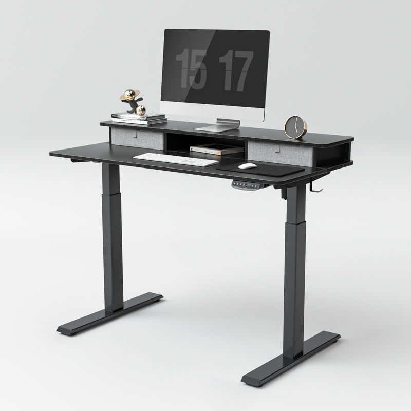 Bureau debout à hauteur ajustable Ianthia, Noir / noir