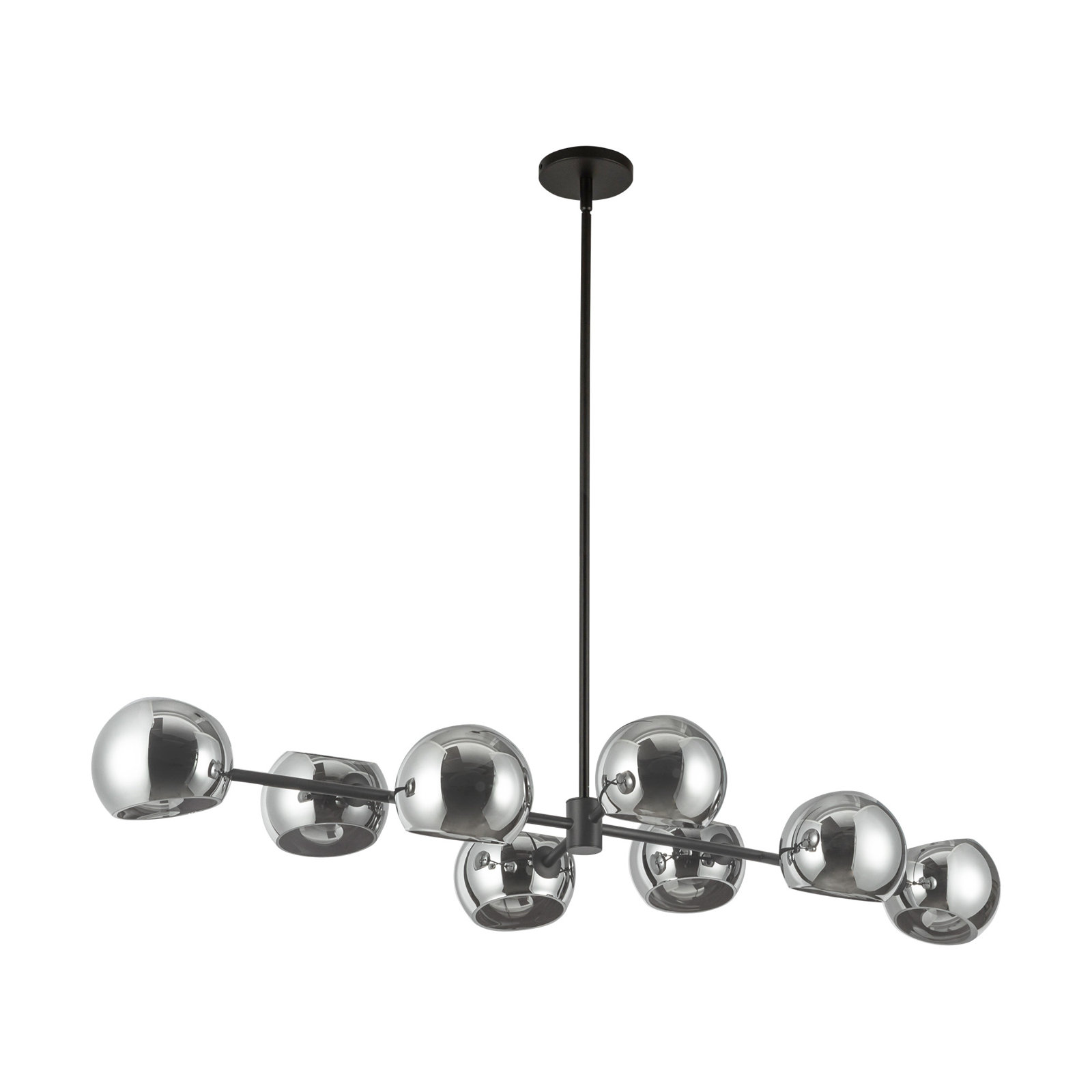 Willow 8 - Light Sputnik Chandelier, Matte Black, Smoke Solid