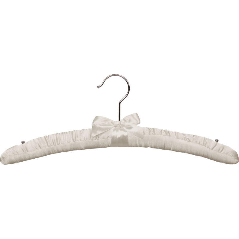 Satin Non-Slip Standard Hanger for Delicates, Ivory