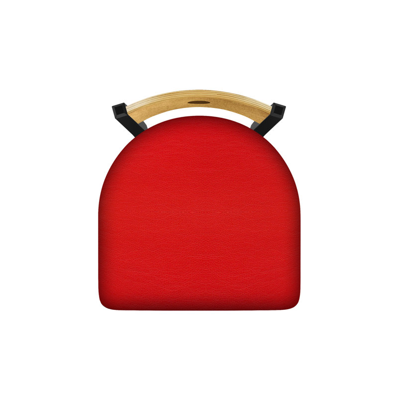Tabouret pivotant Voltaire, Érable moyen, Noir froissé, Siège Canter rouge / dossier moyen en érable