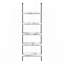 Bibliothèque, bibliothèque, étagère, échelle, 5 niveaux, h 72 po, bureau, chambre à coucher, stratifié aspect marbre blanc, métal noir, contemporain, moderne