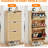 Shoe Cabinet With 3 Drawers, Handwoven Natural Rattan Storage Organizer