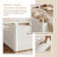 Grand lit plateforme à profil bas avec garde-corps pleine longueur - cadre de lit blanc minimaliste, aucun sommier nécessaire-628613026