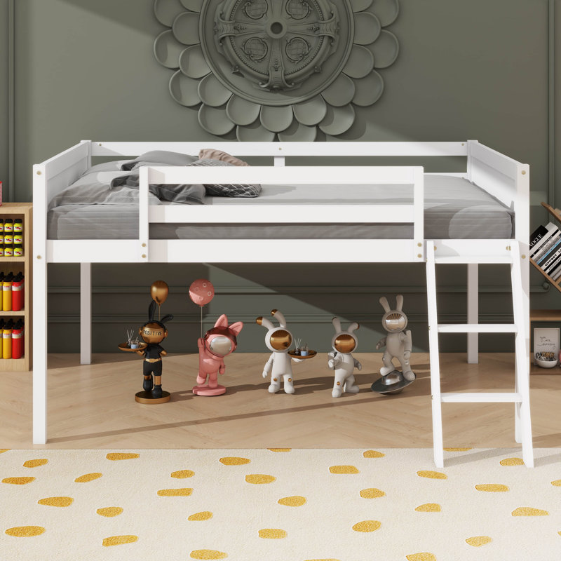 Lit plateforme contemporain en bois, Blanc