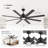 72" Large Ceiling Fan with Dimmable 3CCT LED Light and Remote, 6-Speed Reversible DC Motor