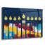 «Bold Colorful Menorah» par Linda Woods, art mural en verre acrylique-1177331917