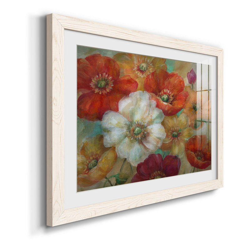 Poppycentric - Peinture encadrée, H 31 po x l 44 po x P 1 po, Cadre blanc