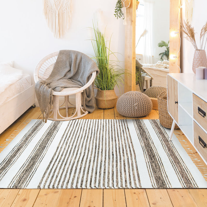 Brie Striped Hand Woven Area Rug, Rectangle 160 x 230cm