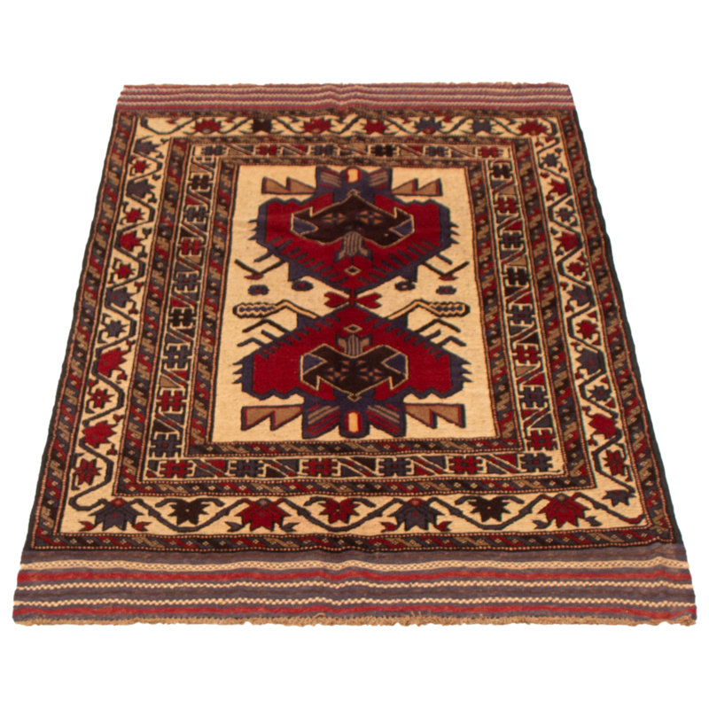 Tapis kaki clair tadjik 3 pi 11 po x 6 pi 4 po