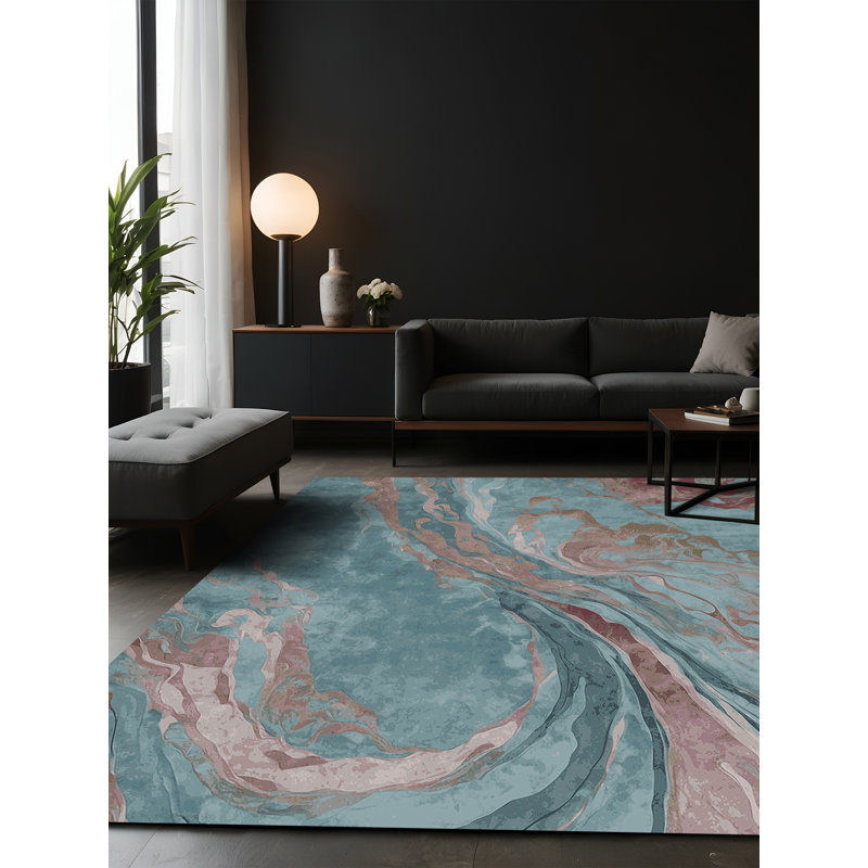 Tapis gris soyeux et moelleux, Carré 8 pi