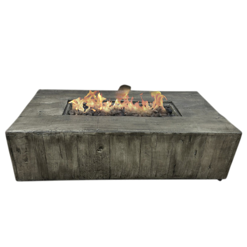 Table foyer au propane en béton renforcé de fibres Armutalan, Bois flotté