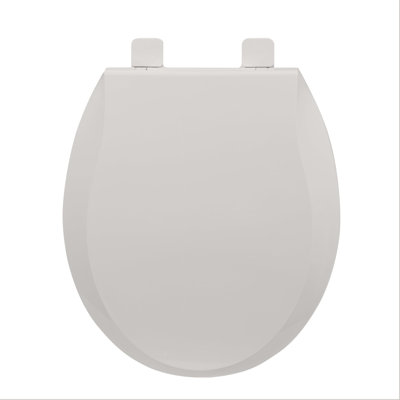 Round Commercial Toilet Seat with Built-In Toddler Potty Training, Soft Slow-Close Magnetic Lid, Non-Slip, Easy Clean, Biscuit – Fits Adults & Children – For Family & Public Restrooms