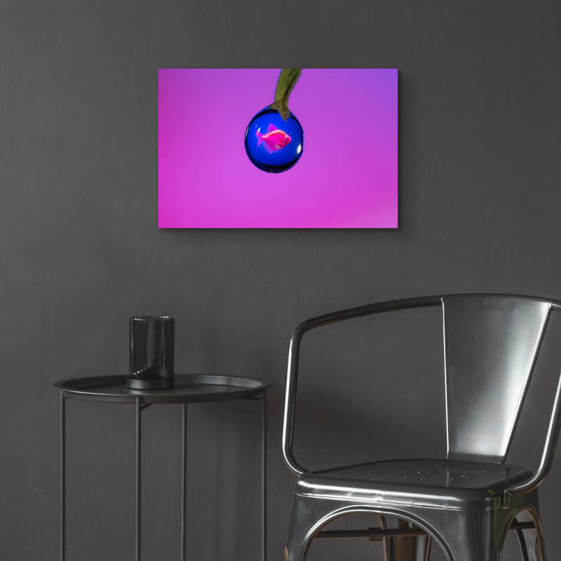 «Glofish In A Drop 2» par Gordon Semmens, H 16 po x l 24 po x P 0,2 po
