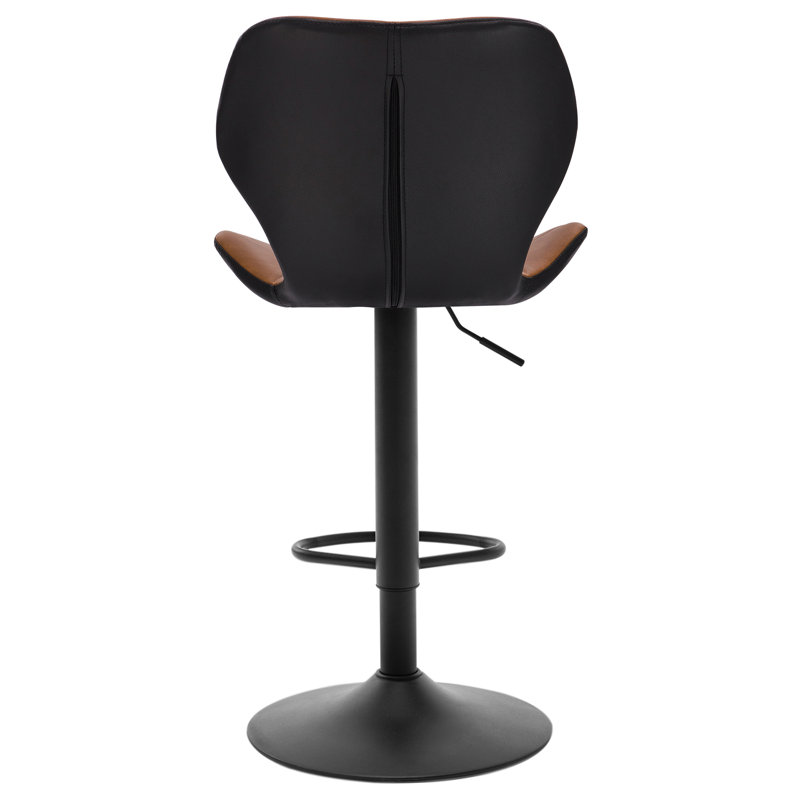 Parrett Swivel Upholstered Adjustable Height Counter Stool with Metal Frame, Brown