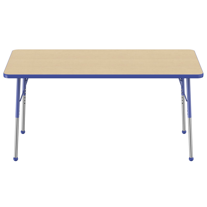 Laminate Adjustable Rectangle 6 Students Activity Table, Blue