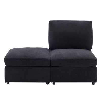 Modular Couch Upholstered Armless Sofa with Ottoman