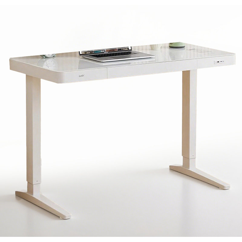 Bureau debout électrique réglable en hauteur en verre trempé, H 28,74 po x l 39,37 po x P 23,62 po