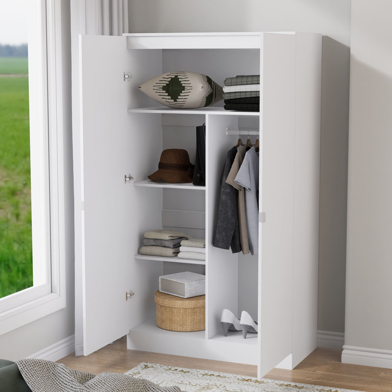 2 Doors Wardrobe Bw201, White