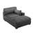 Helton Oversized Upholstered Gray Faux Rabbit Fur Flannel Chaise Lounge with Armrests & Throw Pillows-1898222738