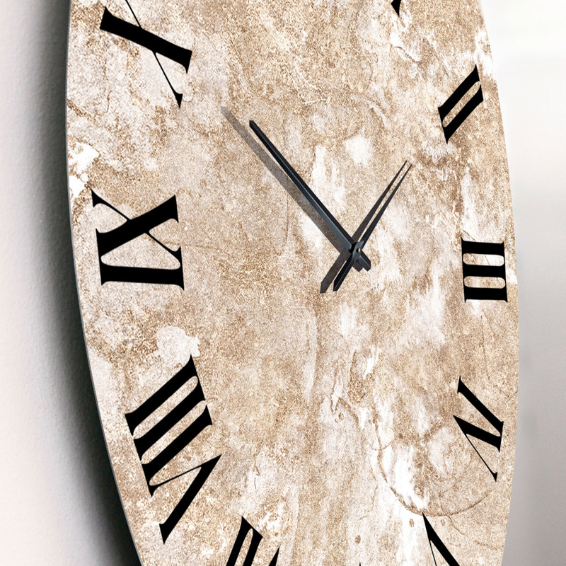 Horloge murale moderne en marbre et or, Petit