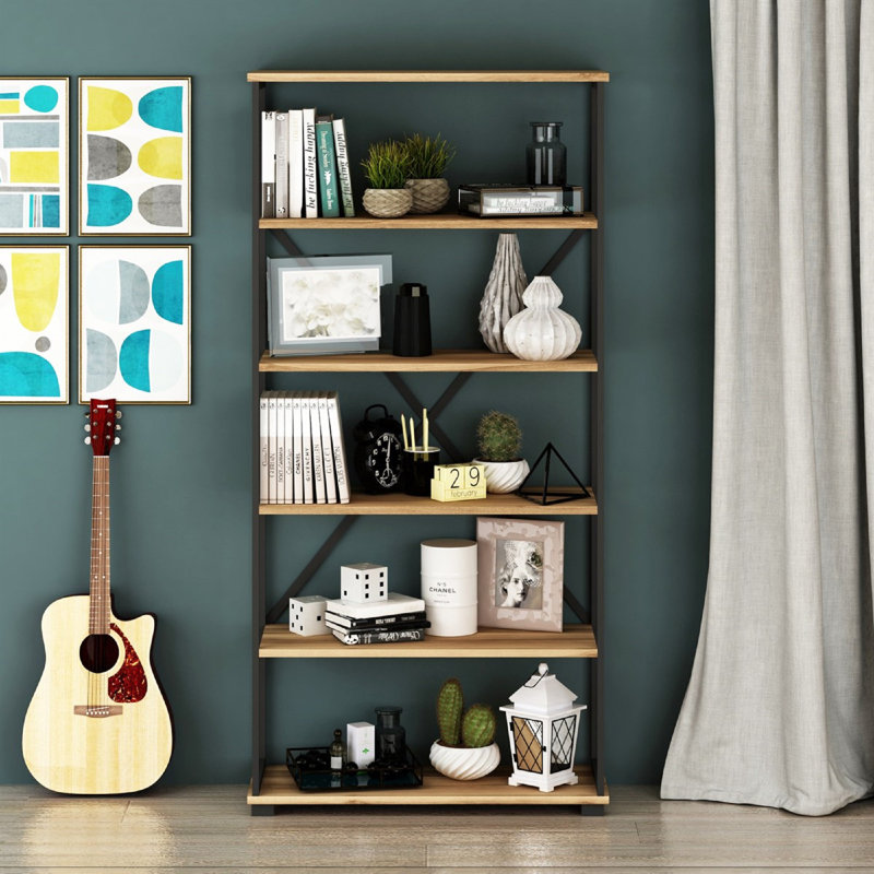 Tejada 162cm H x 81cm W Iron Standard Bookcase