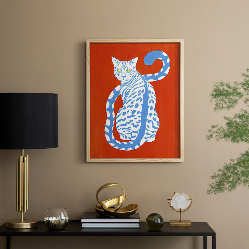 «Complementary House Cat II», reproduction encadrée - bois massif, H 15 po x l 12 po