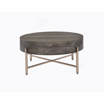 Table basse brun clair et champagne