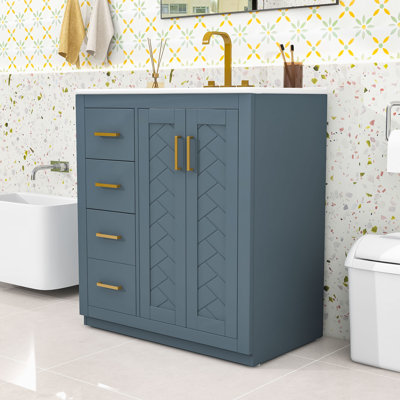 Elegant Bathroom Vanity with Sink – Wood Frame