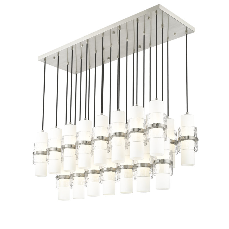 Lustre à 23 lumières Bryelle, Nickel brossé