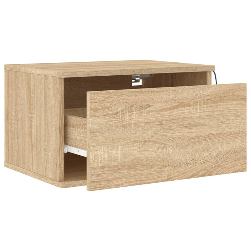 Brandalynn 50cm W Bedside Table, Sonoma Oak