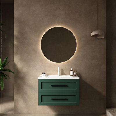 Meuble-lavabo de salle de bain, lavabo flottant moderne de 36 po en céramique blanche, 2 tiroirs, rangement, fermeture en douceur, facile à assembler, meuble-lavabo, meuble avec soupçon de rangement, rangement abondant