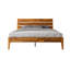 Structure de lit plateforme en bois massif de taille moyenne Tanira, TAB-45-Q, avec tête de lit à lattes, érable doré, aucun sommier tapissier nécessaire-1842036364-1842036352