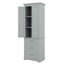 Grande armoire de rangement avec 3 tiroirs, 3 tablettes réglables à 3 niveaux et 2 portes, armoire à linge autoportante pour salle de bain / bureau-1379978541