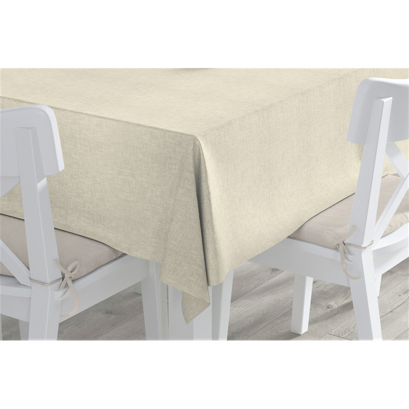 Nappe ronde en polyester Vallejos, Ivoire, 60 po, carré