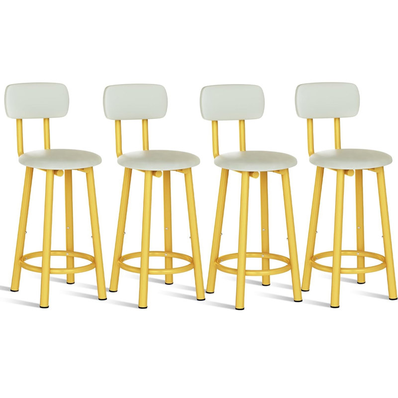 Tabouret de comptoir 24,6 po Sivansh, Or, Blanc