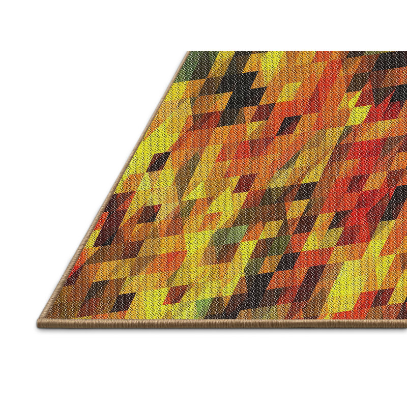 Tapis décoratif jaune géométrique Scanlon, Rectangle 8 pi x 12 pi