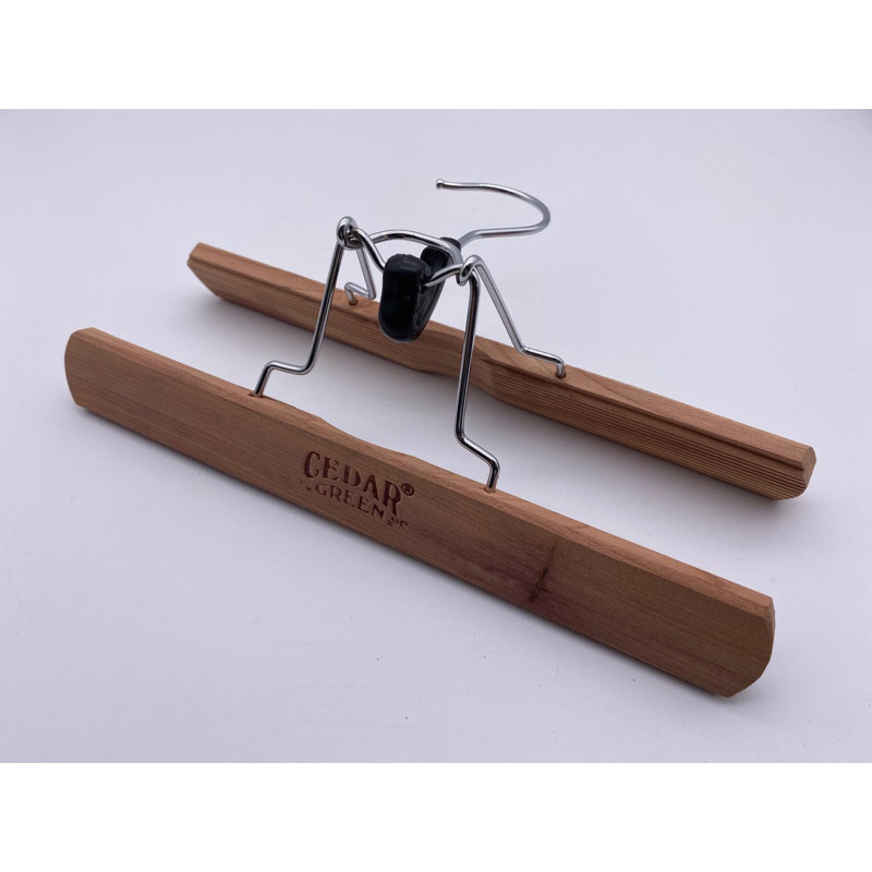 Cedar Non-Slip Hangers With Clips for Skirt/Pants