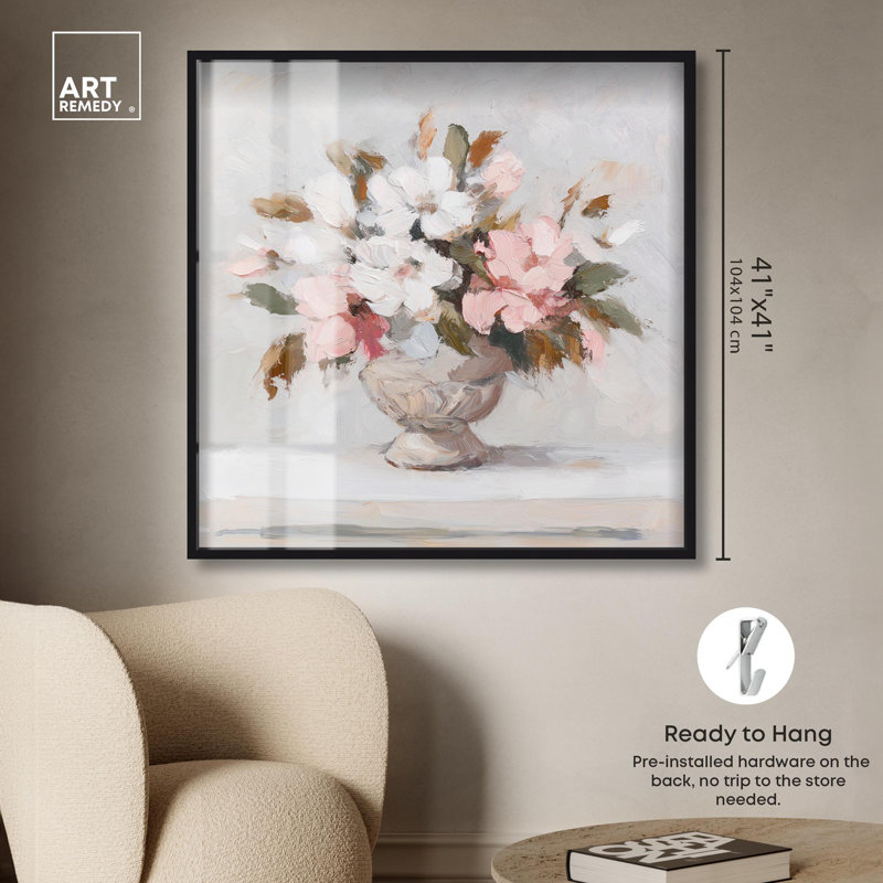 «Room Flowers II Botanical Art Shadowbox» par Art Remedy, H 41 po x l 41 po, Noir