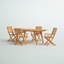 Ensemble repas 5 pièces pour patio comprenant une table rectangulaire d'extérieur en bois d'acacia et 4 chaises pliantes à accoudoirs, 40 x 72 pouces, huile naturelle-371004941-385017279