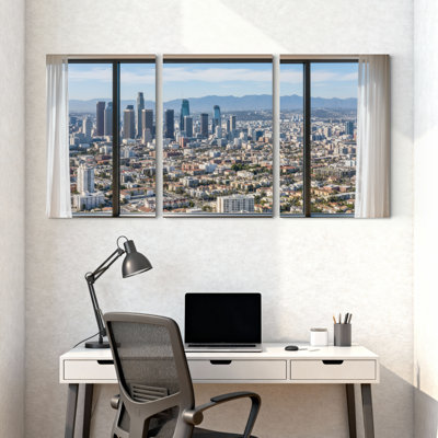Ensemble de 3 reproductions d'art sur toile, paysages et paysages urbains