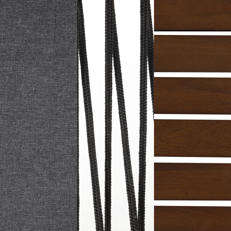 Chaise de patio avec coussins Rooney, Gris foncé, Noyer