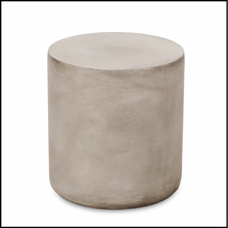 Table d'appoint d'extérieur en béton léger, table de bout MGO à conception cylindrique lisse pour les espaces extérieurs modernes
