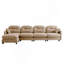 Canapé modulaire en L modulaire avec repose-pieds, tissu chenille doux, conception ergonomique, conception plissée matelassée, base en bois de haute qualité facile à installer, convient aux chambres à coucher, aux coins lecture, au chameau