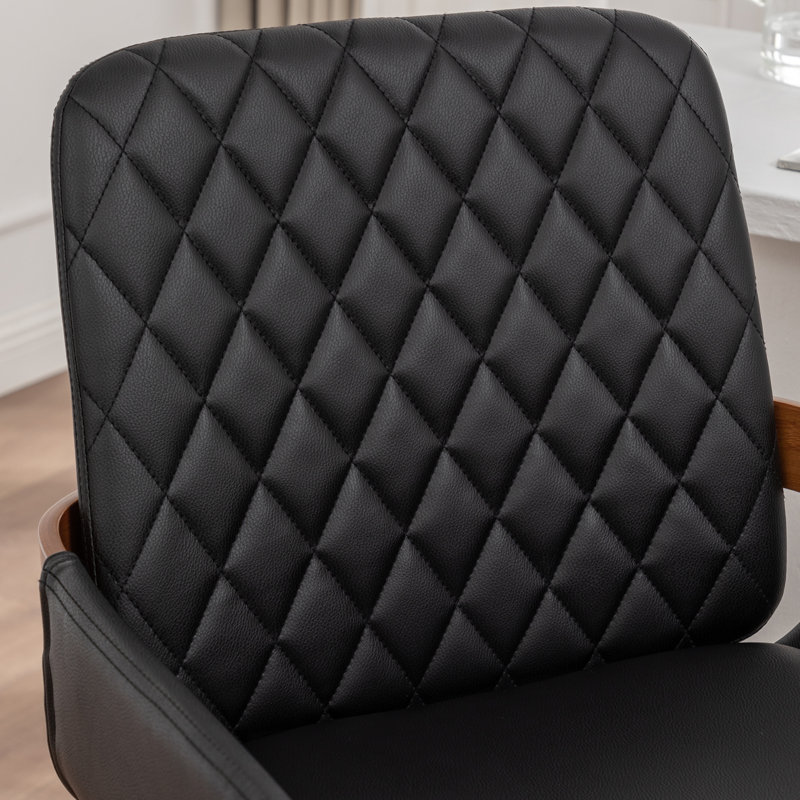 Tabourets de comptoir pivotants modernes rembourrés, Noir, Tabouret de bar (siège d'une hauteur de 29,7 po)