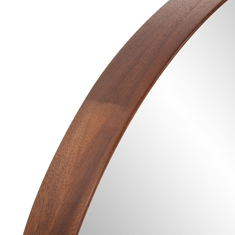 Solid Wood Round Mirror