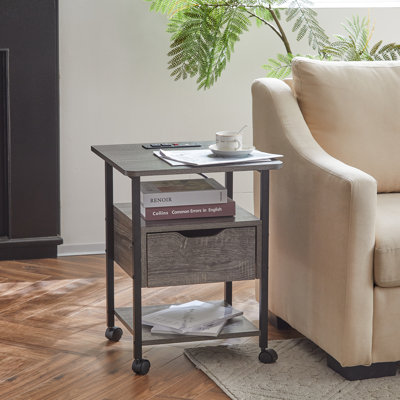 Side Table With Charging Station