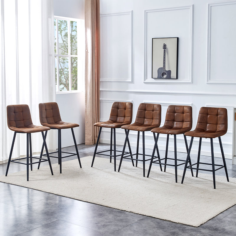 Ensemble de chaises de bar modernes, Brun, 6