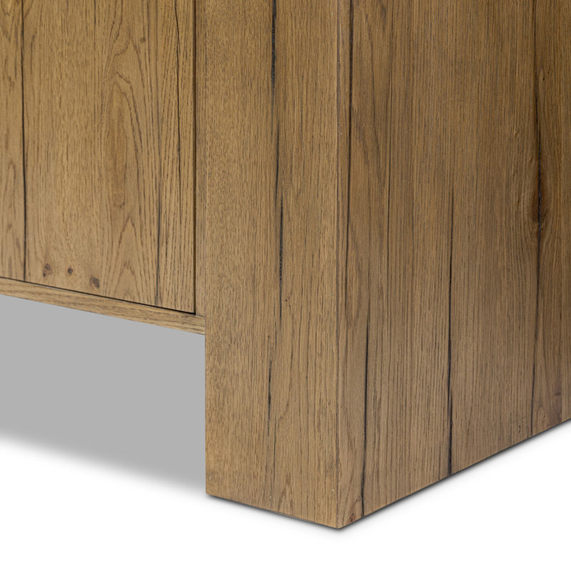 Fisher Bookcase-Smoked Black Veneer, Rustic Amber Oak Veneer