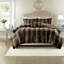 Luxurious Dark Brown Faux Fur Bedding Sets, Hypoallergenic Polyester Comfort